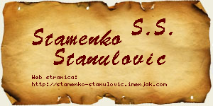 Stamenko Stanulović vizit kartica